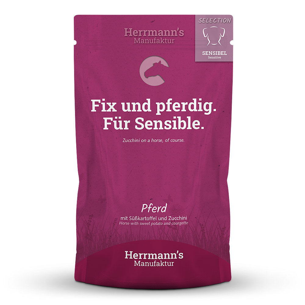 Herrmanns Hund Sensible Pferd, Süßkartof., Zucchini, Borretschöl