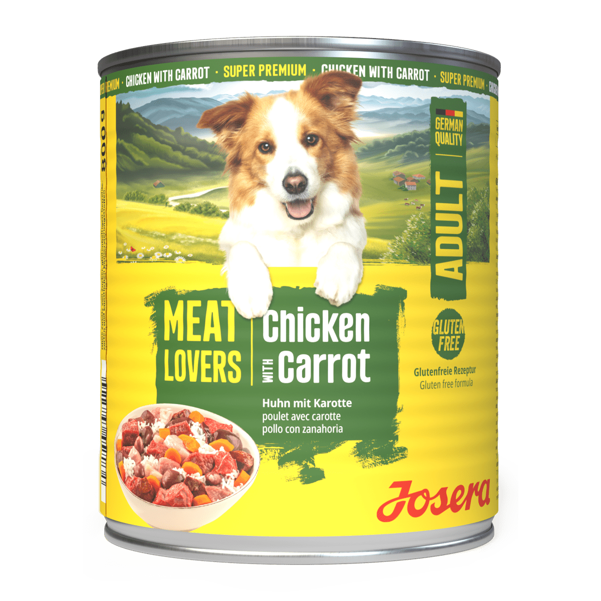 Josera Meat Lovers Menu Chicken & Carrot Hundenassfutter, 800-g-Dose