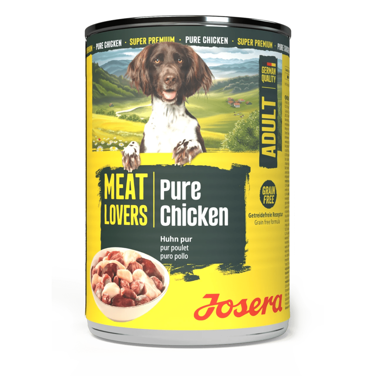 Josera Meat Lovers Pure Chicken Hundenassfutter mit 68 % Huhn, 400-g-Dose