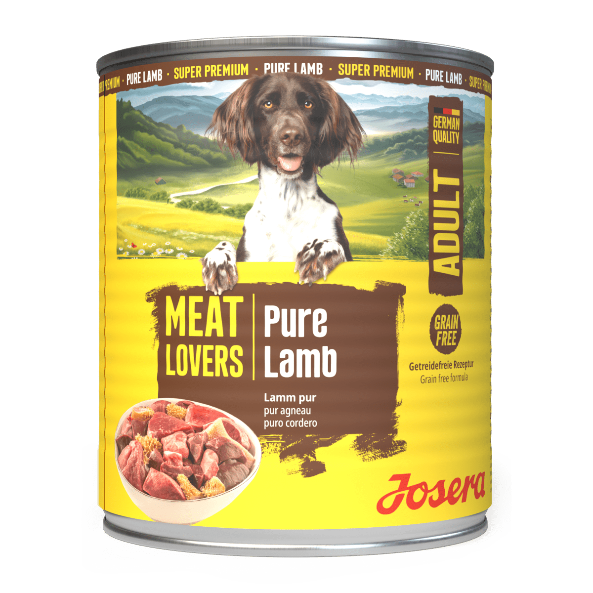 Josera Meat Lovers Pure Lamb Hundenassfutter mit 68 % Lamm, 800-g-Dose