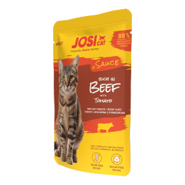 JosiCat Rind in Sauce Nassfutter Katze mit Tomate und Fleisch ohne Konservierungsmittel
