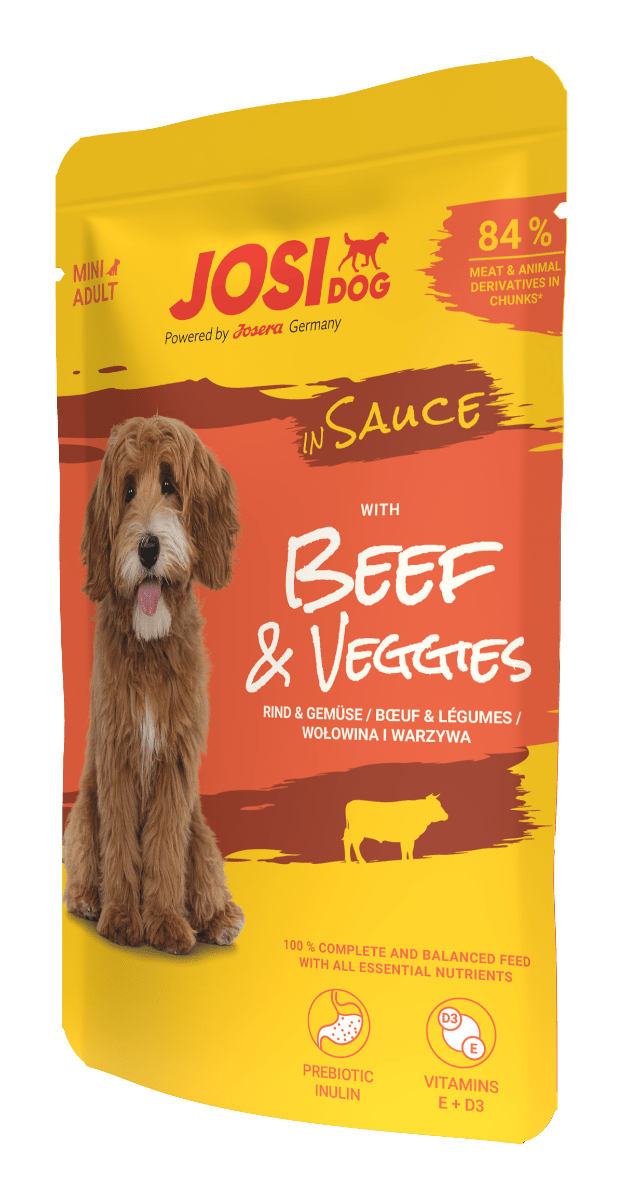 JosiDog Beef&Veggies in Sauce, Nassfutter