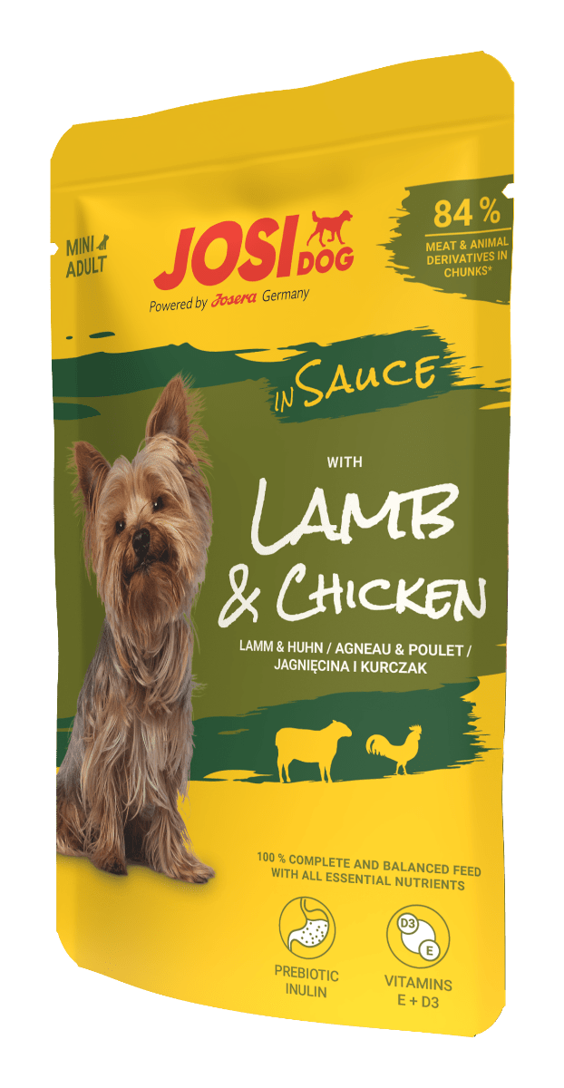 JosiDog Mini Lamb & Chicken in Sauce, Nassfutter