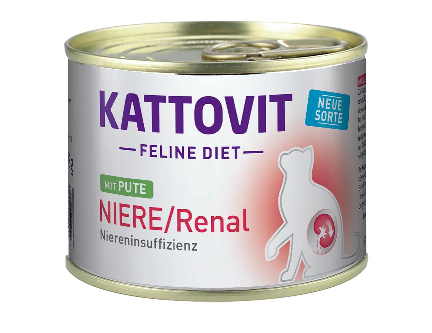 Artikel mit dem Namen Kattovit Feline Diet Niere/Renal Pute im Shop von zoo.de , dem Onlineshop für nachhaltiges Hundefutter und Katzenfutter.