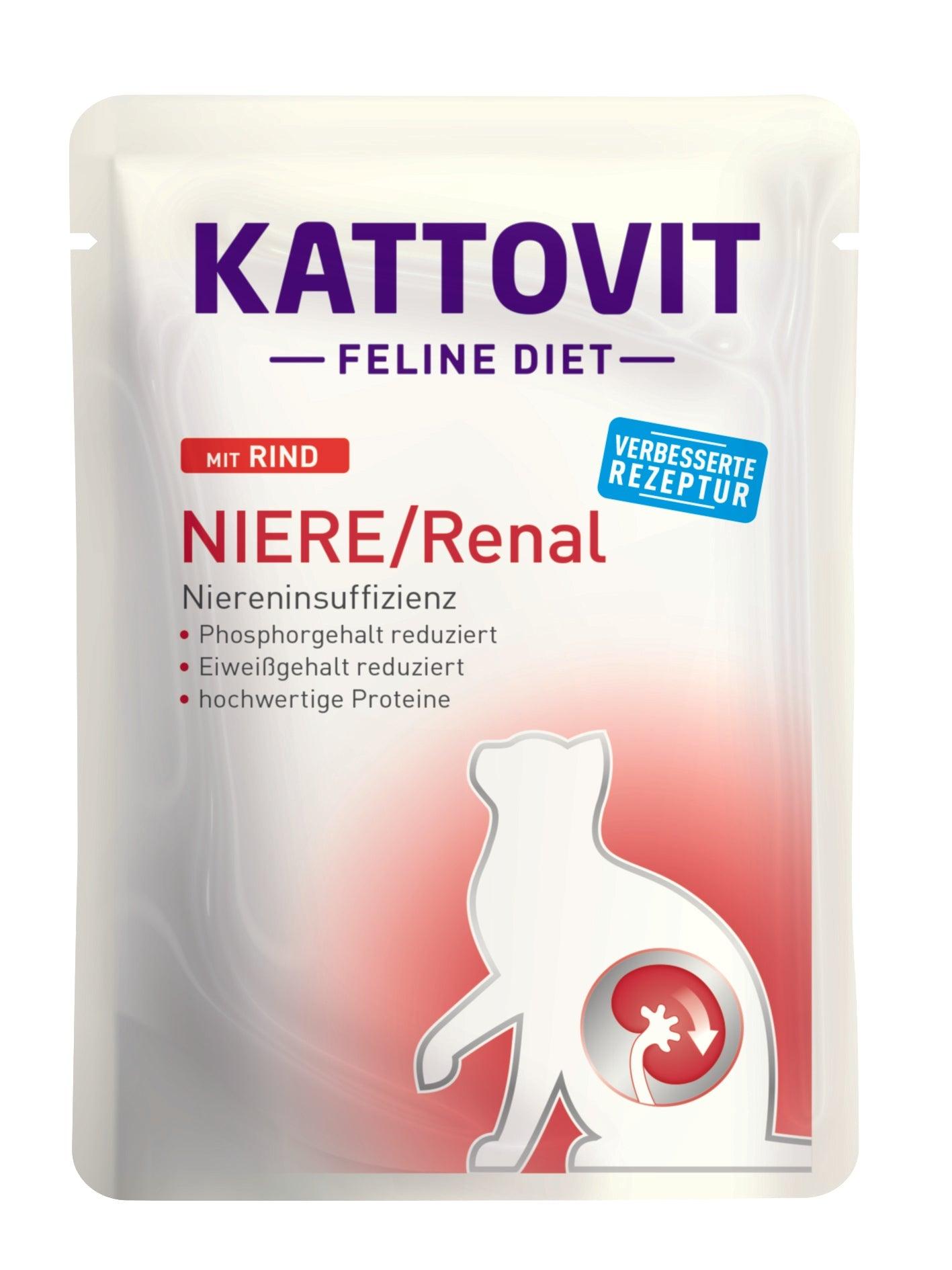 Artikel mit dem Namen Kattovit Feline Diet Niere/Renal Rind im Shop von zoo.de , dem Onlineshop für nachhaltiges Hundefutter und Katzenfutter.