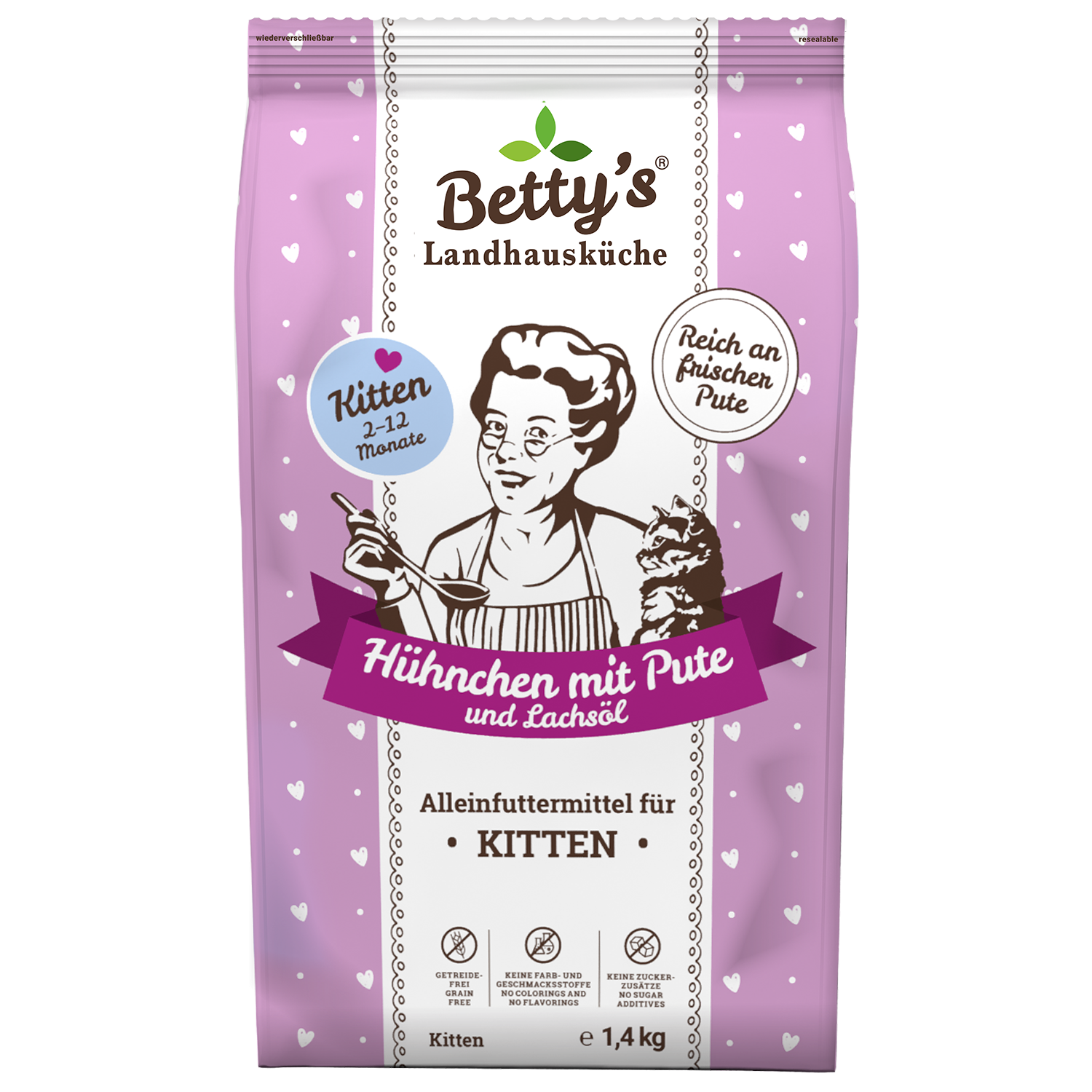 Betty's Landhausküche Katze Kitten Trockenfutter Hühnchen mit Pute