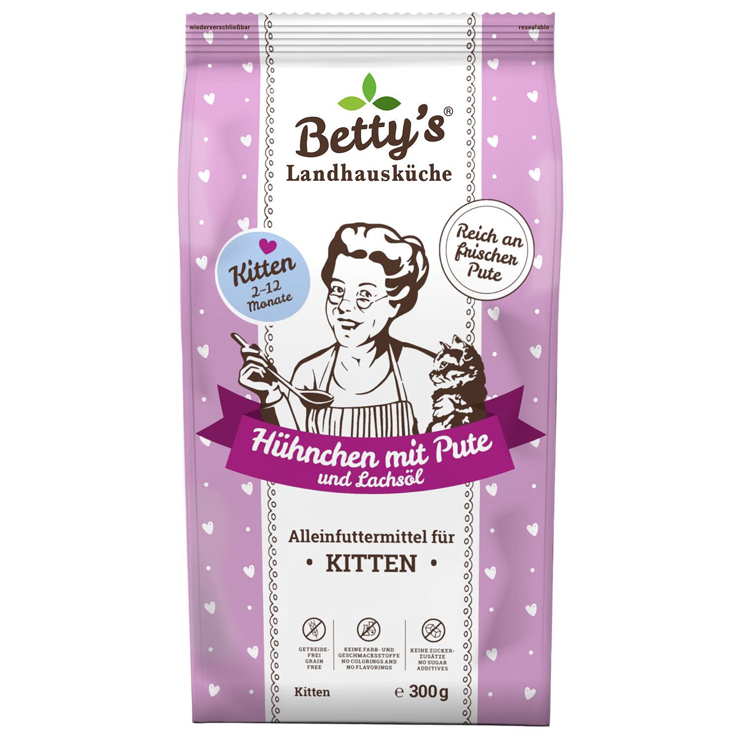 Betty's Landhausküche Katze Kitten Trockenfutter Hühnchen mit Pute