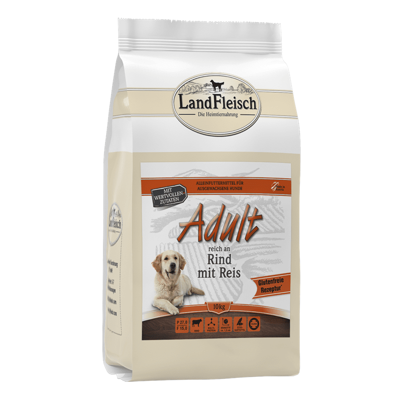 LandFleisch Dog Trocken Adult Rind mit Reis, Trockenfutter