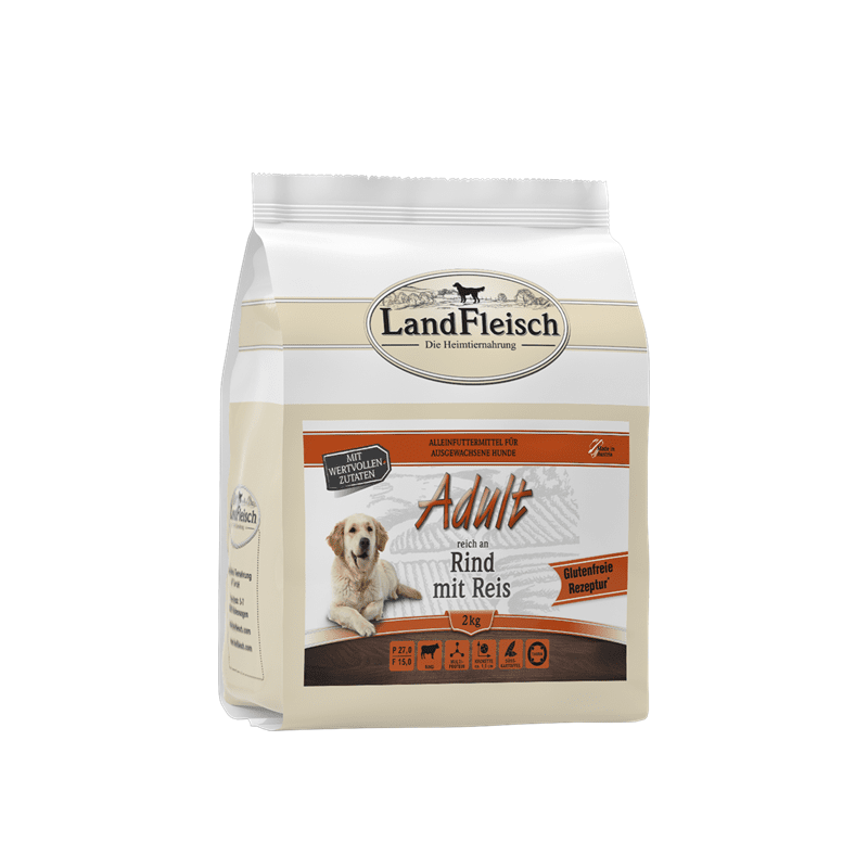 LandFleisch Dog Trocken Adult Rind mit Reis, Trockenfutter