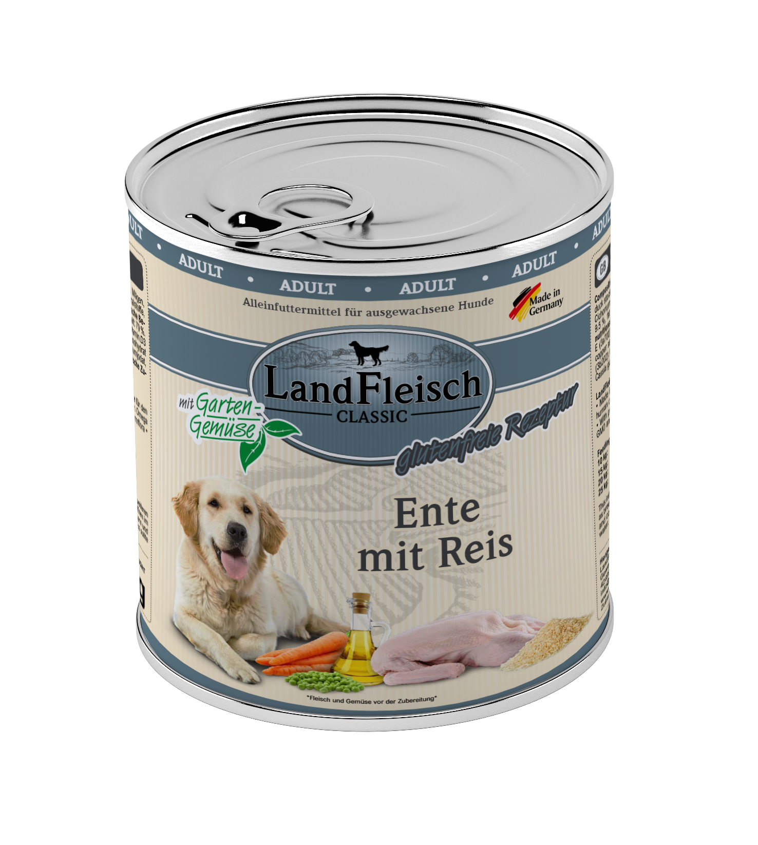 Landfleisch Dog Classic Ente mit Reis und Gartengemüse