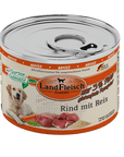 Artikel mit dem Namen Landfleisch Dog Classic Rind mit Reis und Gartengemüse extra mager im Shop von zoo.de , dem Onlineshop für nachhaltiges Hundefutter und Katzenfutter.