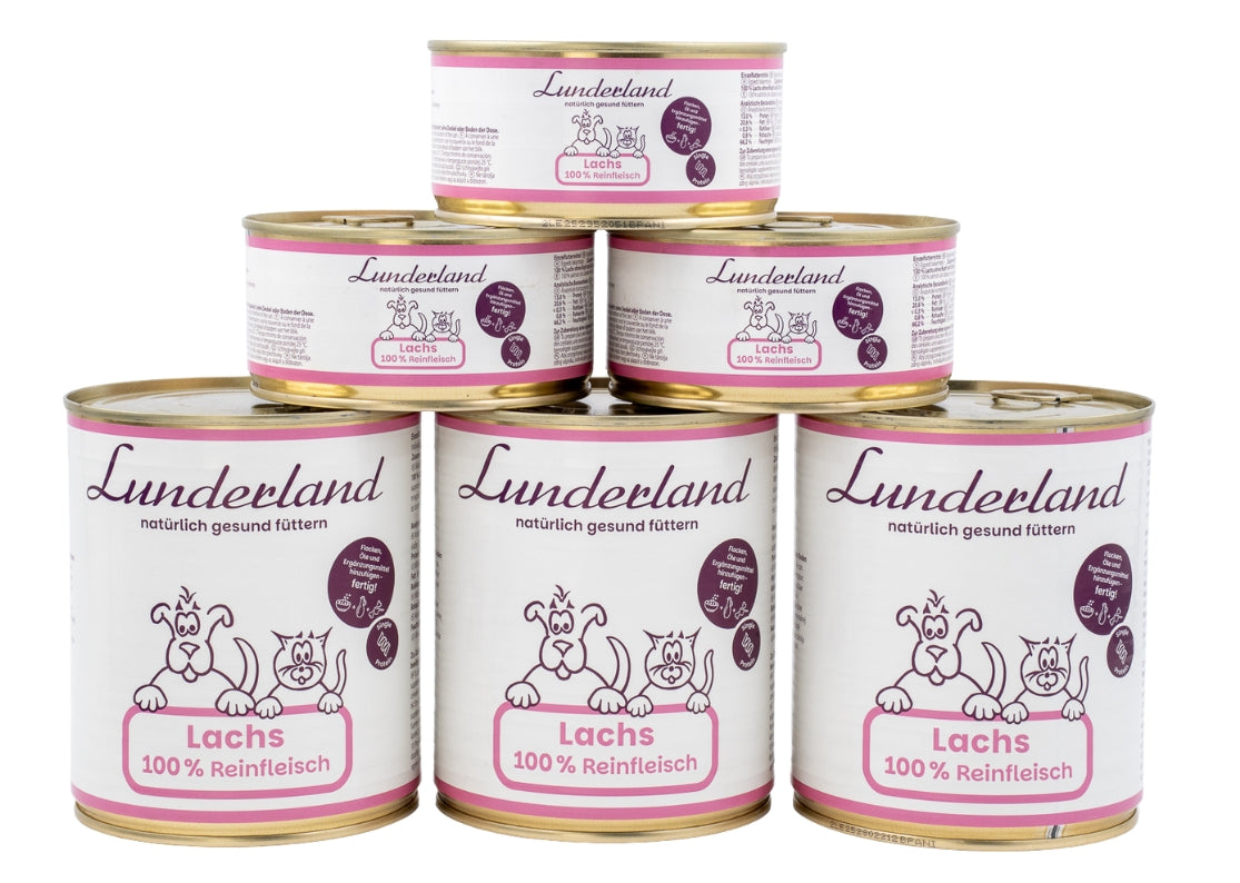 Lunderland Reinfleisch-Dose Lachs für Hunde und Katzen