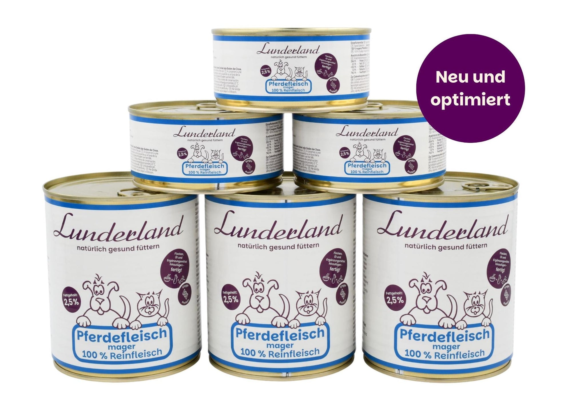Lunderland Reinfleisch-Dose Pferdefleisch mager, BARF