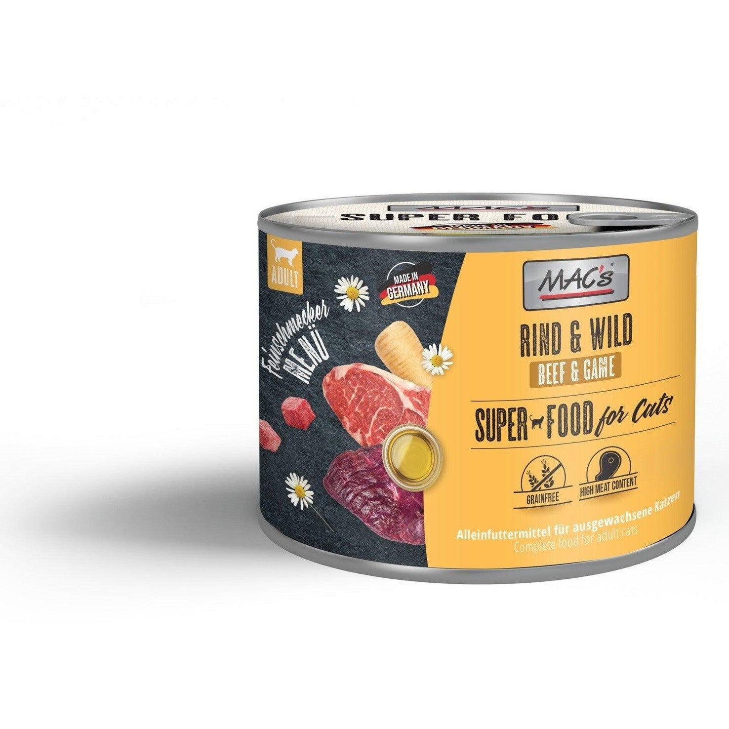 Artikel mit dem Namen MAC's CAT Feinschmecker Rind & Wild im Shop von zoo.de , dem Onlineshop für nachhaltiges Hundefutter und Katzenfutter.