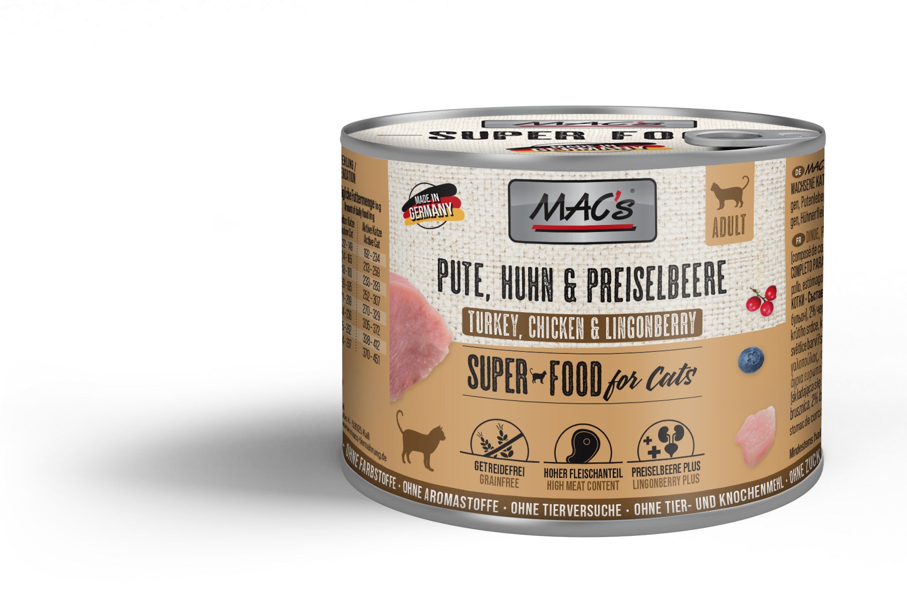 MAC’s CAT Pute, Huhn & Preiselbeere, Nassfutter