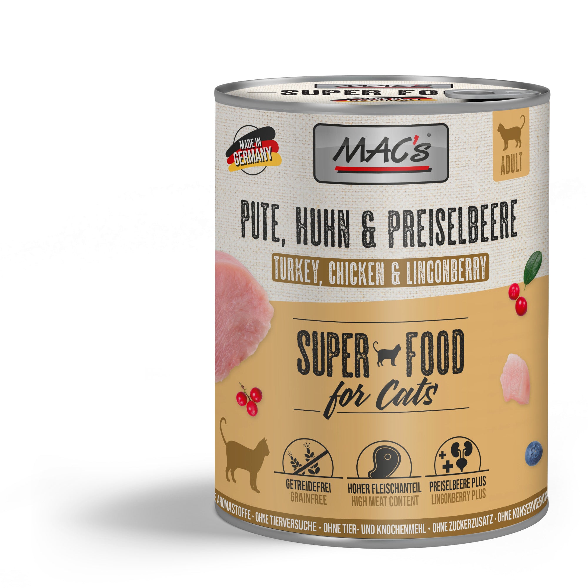 MAC’s CAT Pute, Huhn & Preiselbeere, Nassfutter