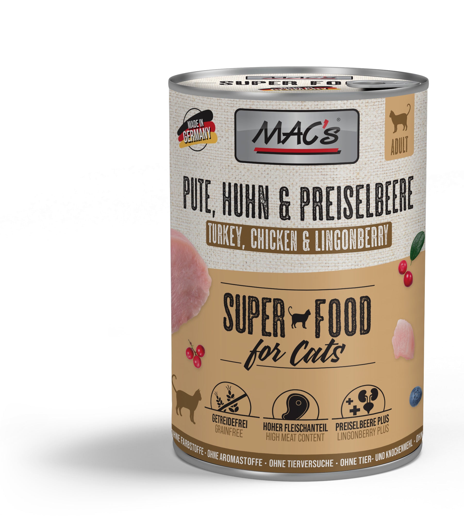 MAC’s CAT Pute, Huhn & Preiselbeere, Nassfutter