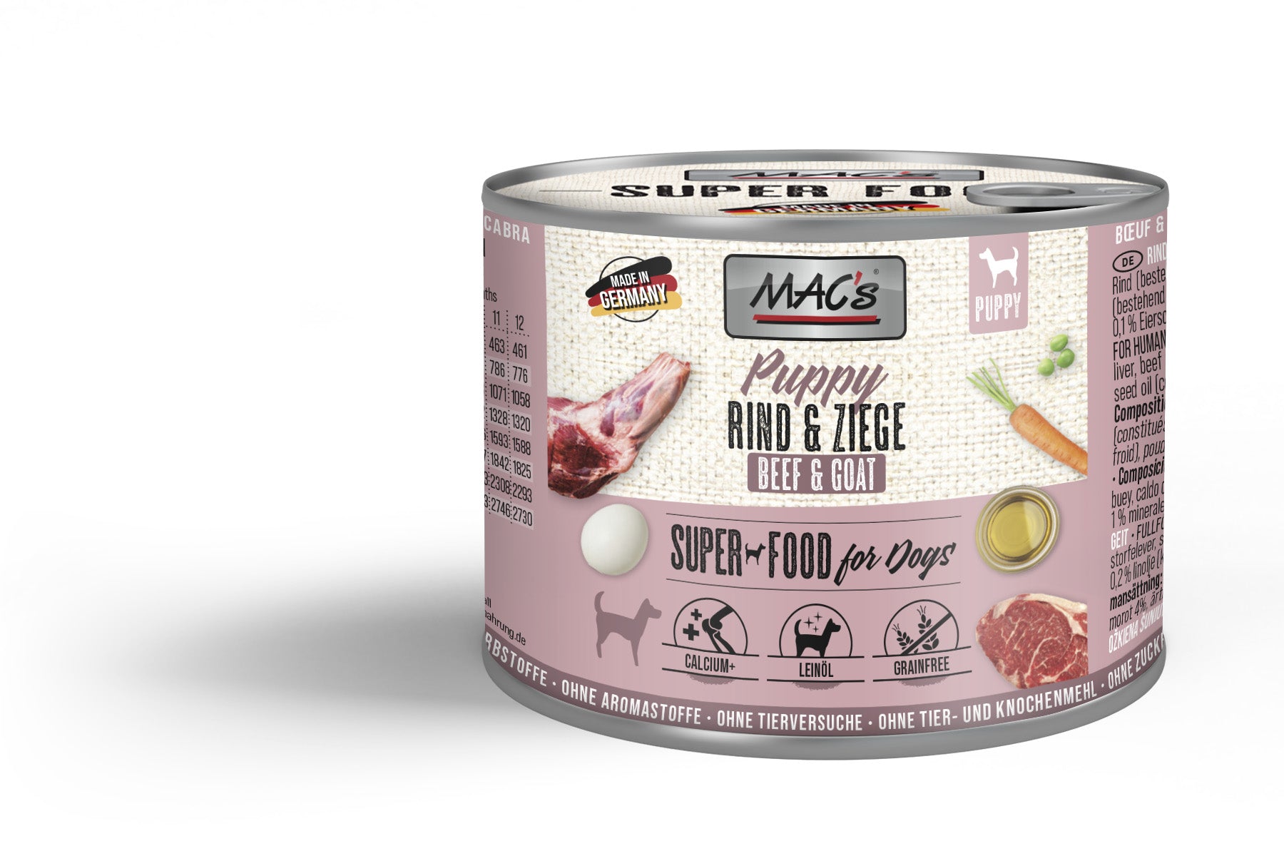 Artikel mit dem Namen MAC's DOG Puppy Rind & Ziege im Shop von zoo.de , dem Onlineshop für nachhaltiges Hundefutter und Katzenfutter.