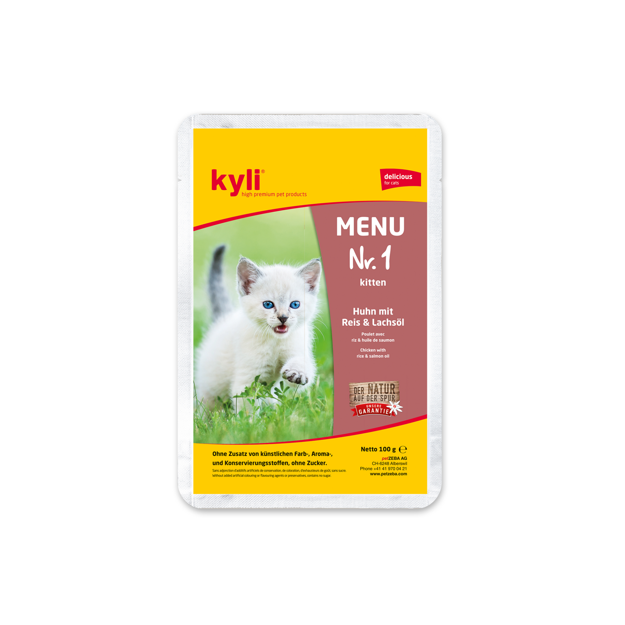 Artikel mit dem Namen Kyli Menu Nr. 1 Kitten im Shop von zoo.de , dem Onlineshop für nachhaltiges Hundefutter und Katzenfutter.