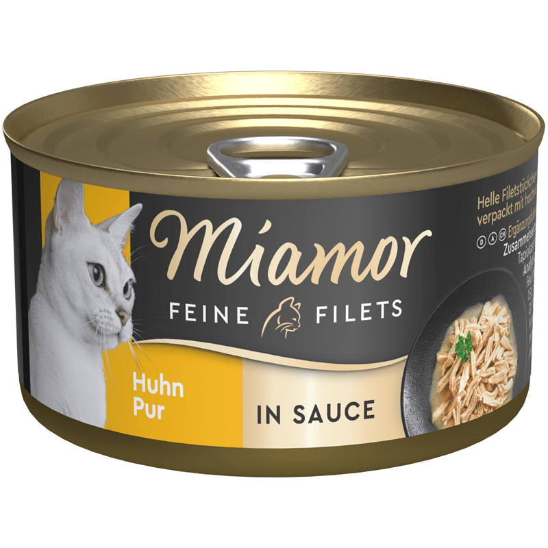 Miamor Huhn Pur in Sauce Nassfutter Dose mit Filetstückchen für Katzen