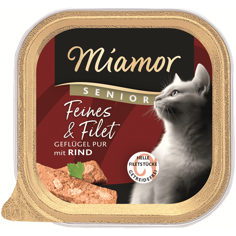 Miamor Feines & Filet Senior Geflügel Pur & Rind, Nassfutter