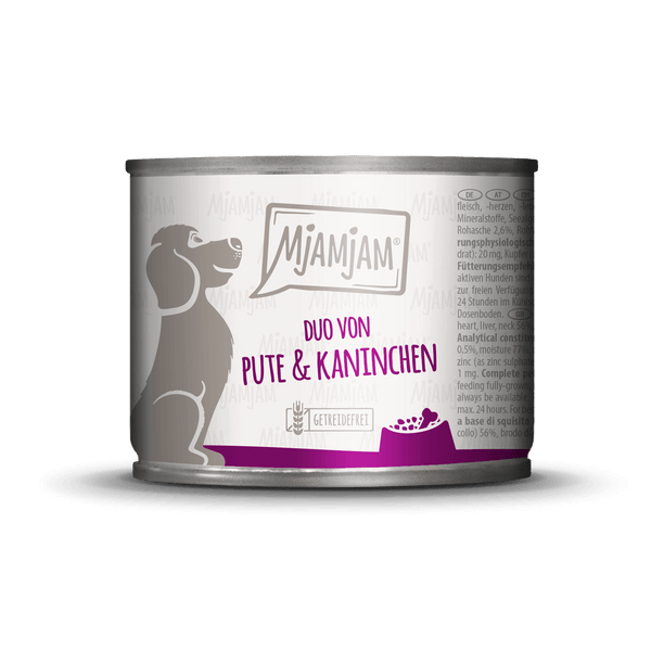 MjAMjAM - Hund - Pute & Kaninchen  Nassfutter getreidefrei  zoo.de