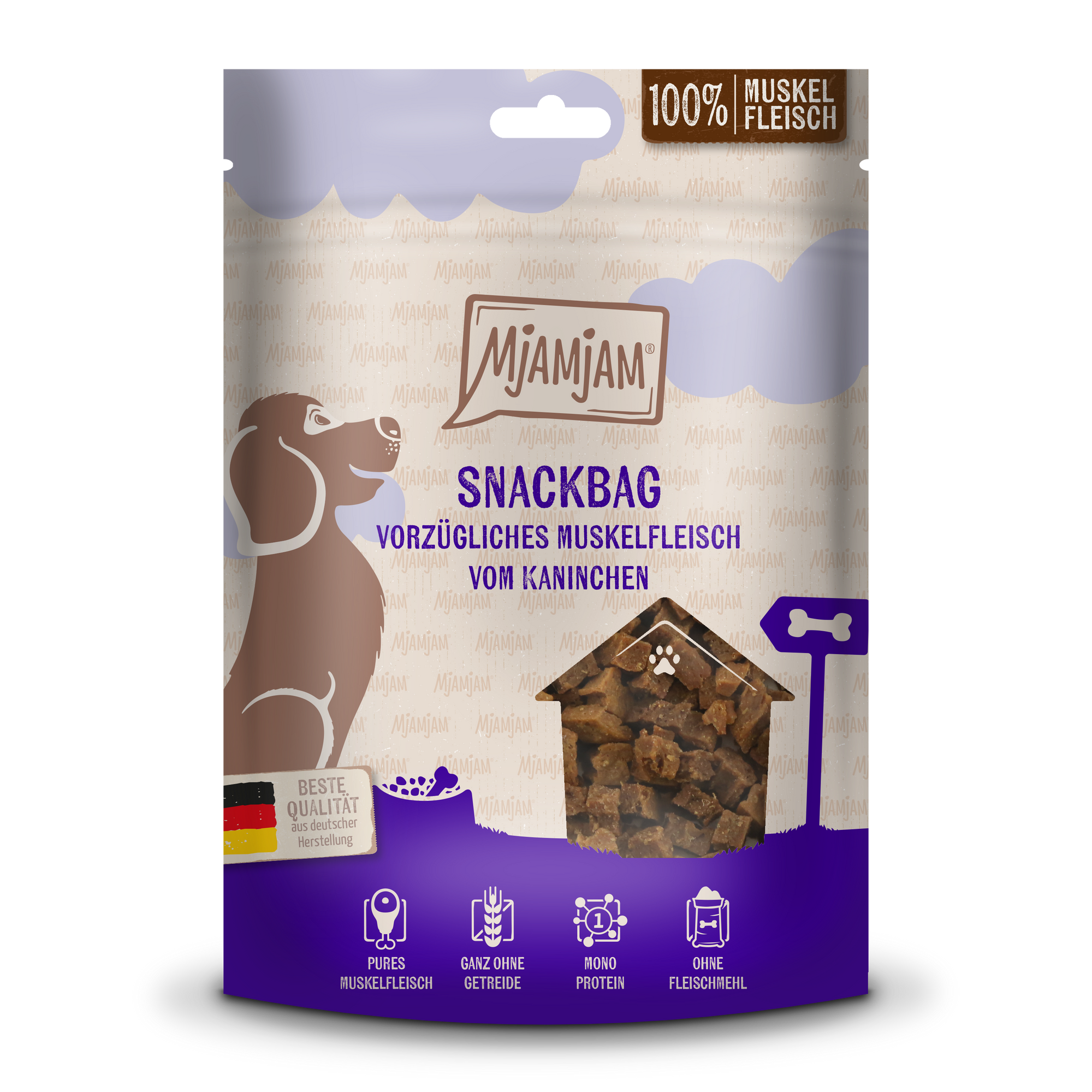 Artikel mit dem Namen MjAMjAM - Hund - Snackbag Kaninchen im Shop von zoo.de , dem Onlineshop für nachhaltiges Hundefutter und Katzenfutter.