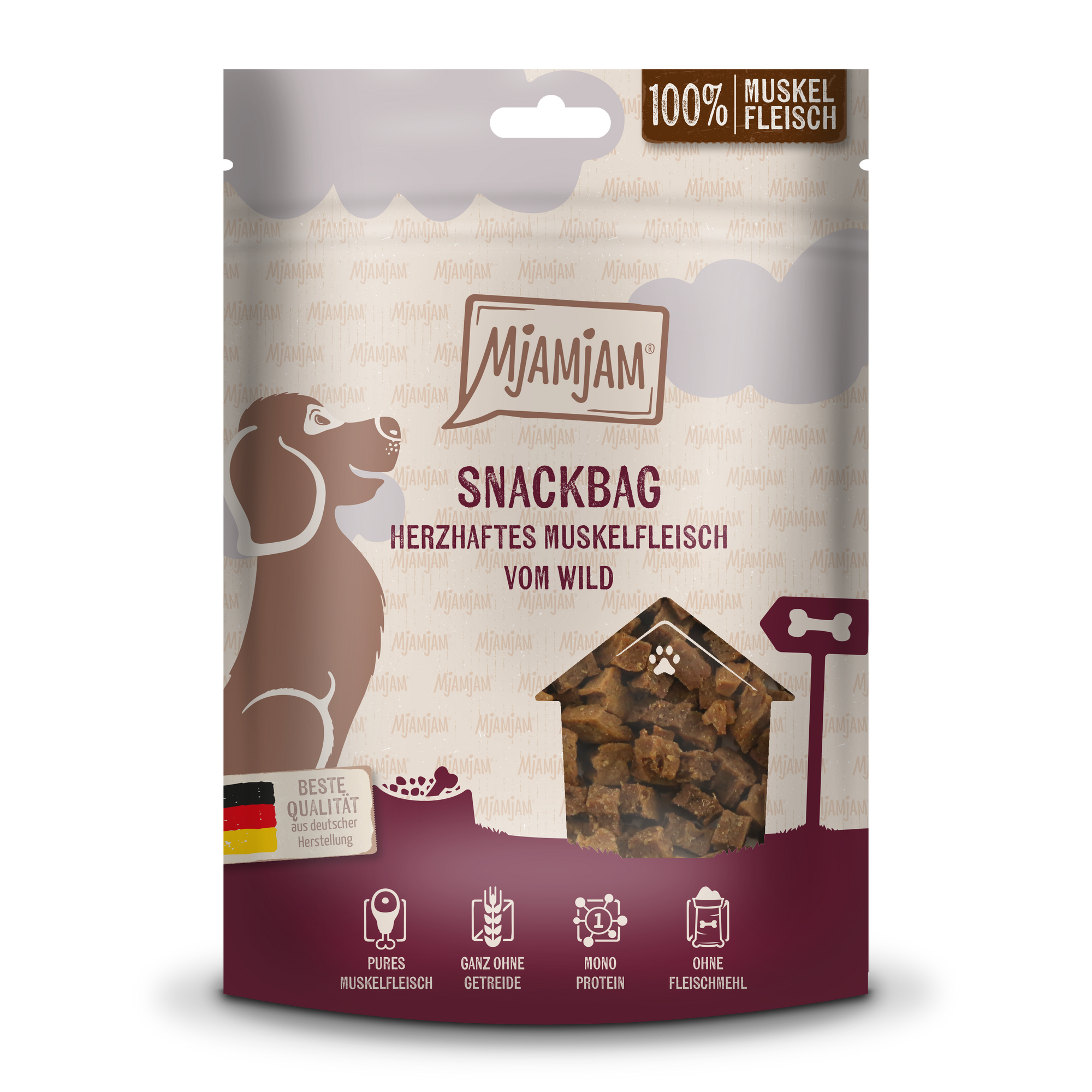 Artikel mit dem Namen MjAMjAM - Hund - Snackbag Wild im Shop von zoo.de , dem Onlineshop für nachhaltiges Hundefutter und Katzenfutter.