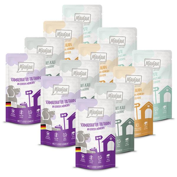 MjAMjAM leckere Mahlzeiten Mixpaket III für Hunde, 12 x 125 g