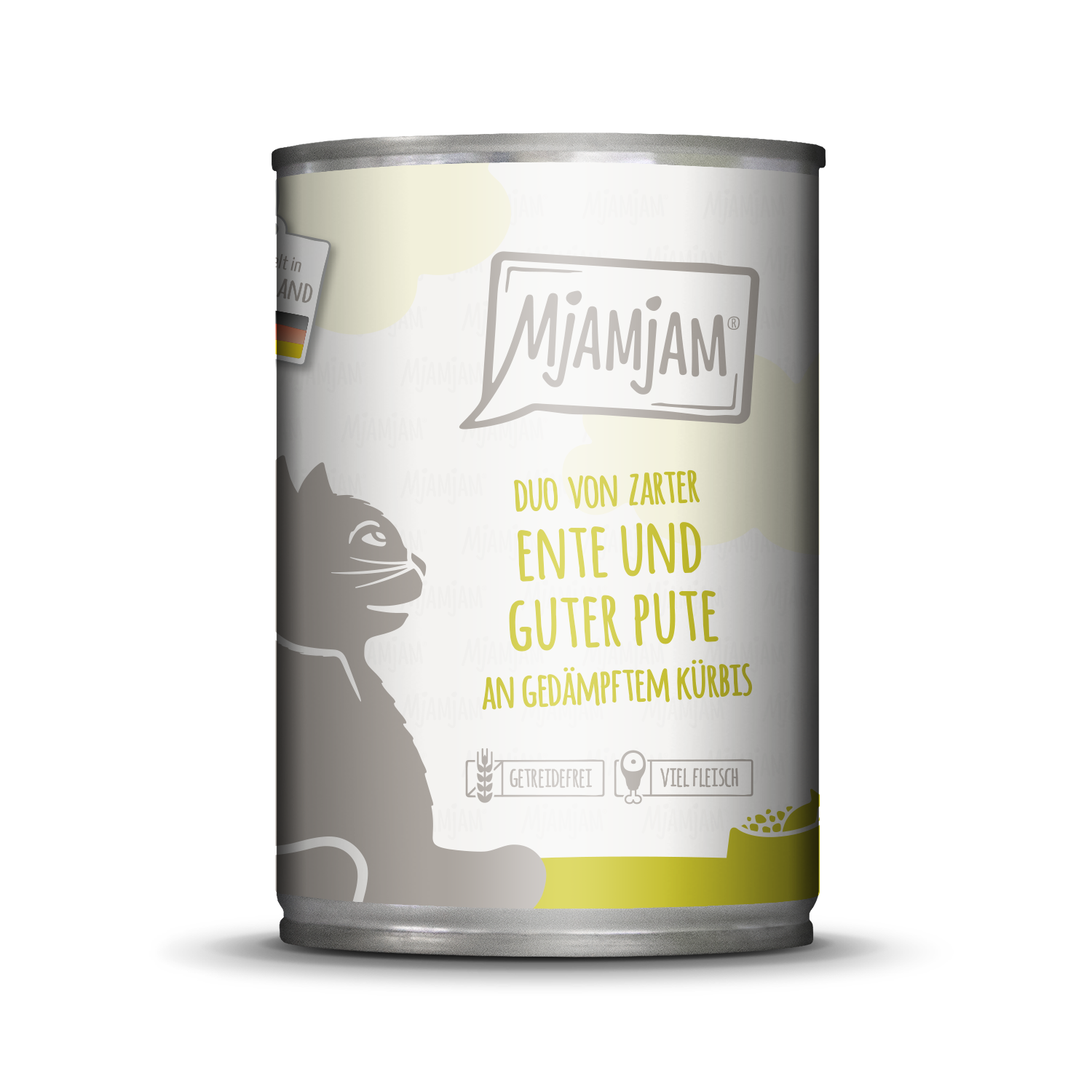 Artikel mit dem Namen MjAMjAM - Katze - DUO Ente, Pute & Kürbis im Shop von zoo.de , dem Onlineshop für nachhaltiges Hundefutter und Katzenfutter.