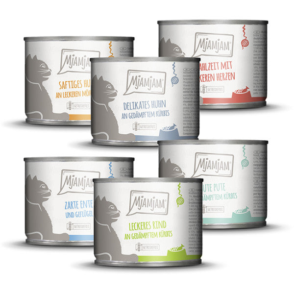 MjAMjAM leckere Mahlzeiten Mixpaket III für Katzen, 6 x 200 g