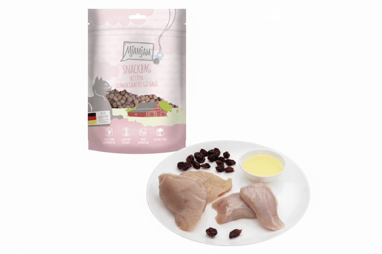 MjAMjAM Snackbag Kitten schmackhaftes Geflügel, 125 g