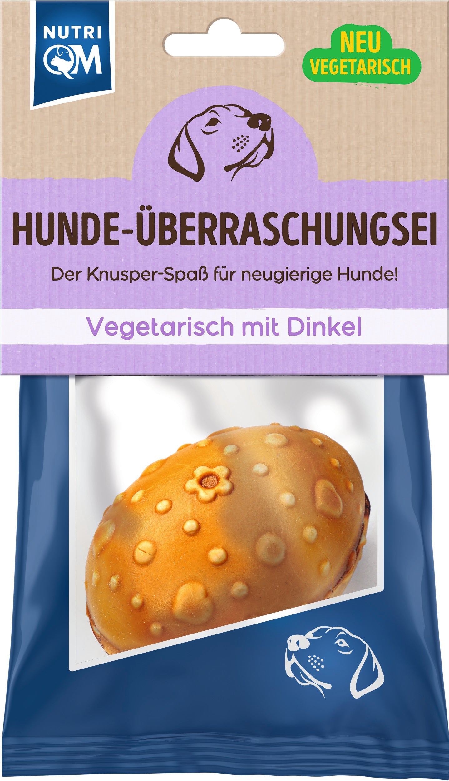 Artikel mit dem Namen NutriQM Hund Hunde-Überraschungsei Veggie Edition im Shop von zoo.de , dem Onlineshop für nachhaltiges Hundefutter und Katzenfutter.