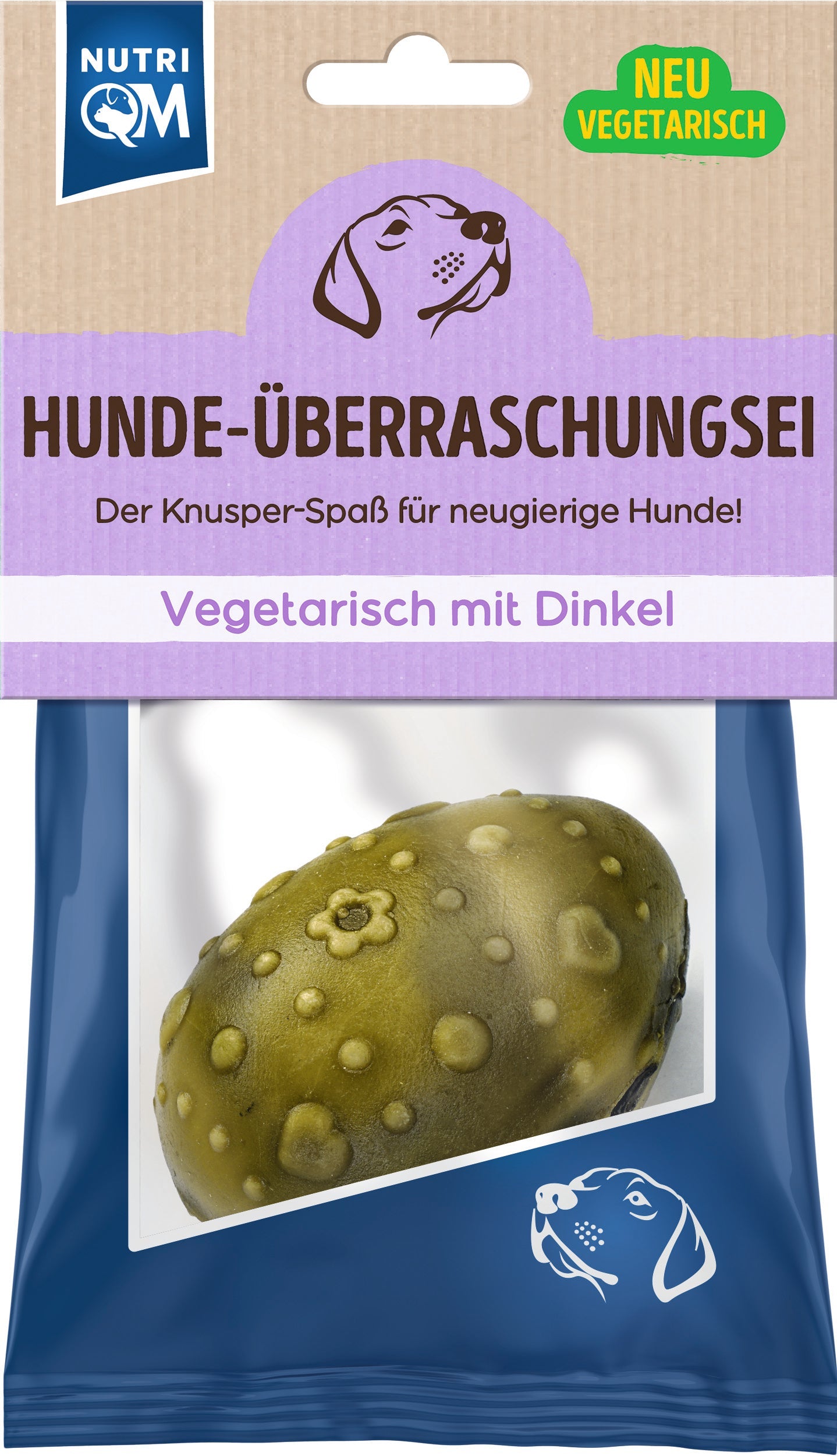 Artikel mit dem Namen NutriQM Hund Hunde-Überraschungsei Veggie Edition im Shop von zoo.de , dem Onlineshop für nachhaltiges Hundefutter und Katzenfutter.