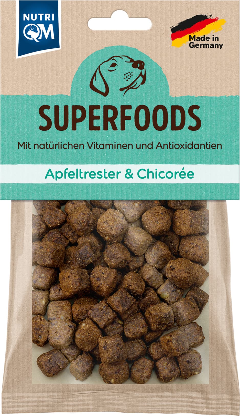 Artikel mit dem Namen NutriQM Hund Superfoods Apfeltrester & Chicorée im Shop von zoo.de , dem Onlineshop für nachhaltiges Hundefutter und Katzenfutter.