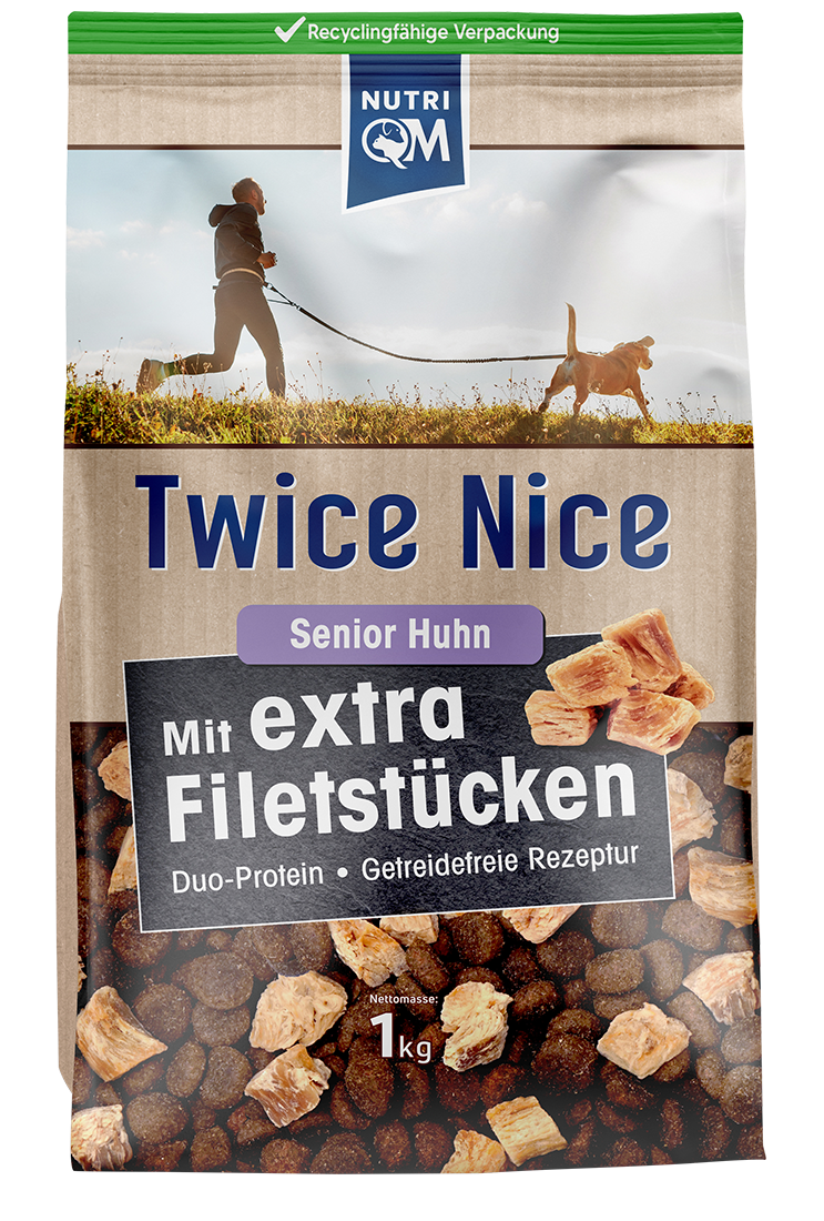 Artikel mit dem Namen NutriQM Hund Twice Nice Senior im Shop von zoo.de , dem Onlineshop für nachhaltiges Hundefutter und Katzenfutter.