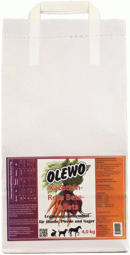 Olewo Karotten-Rote Bete Pellets dog horse supplement packaging