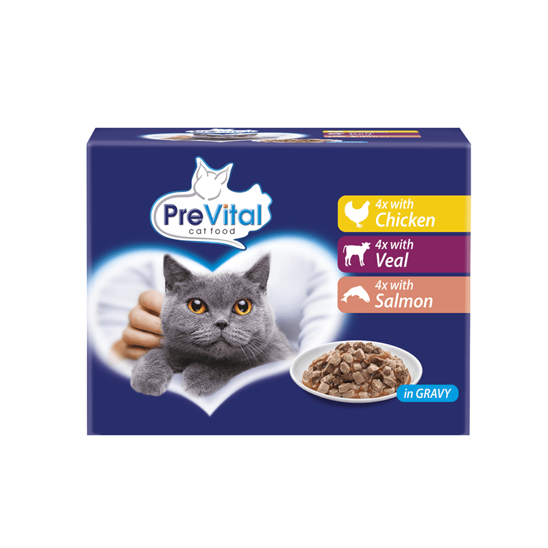 PreVital Cat 12 x100g PB Multipack, Nassfutter