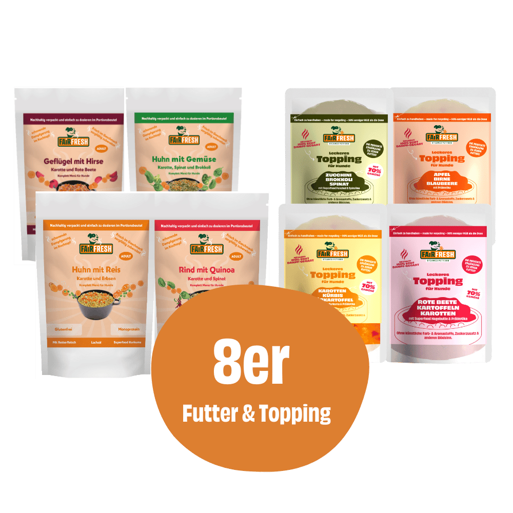 FAiRFRESH Probierpaket Futter + Toppings (jede Sorte einmal)