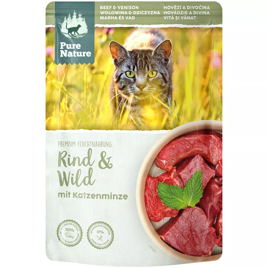 Pure Nature Adult Rind & Wild mit Katzenminze, Nassfutter