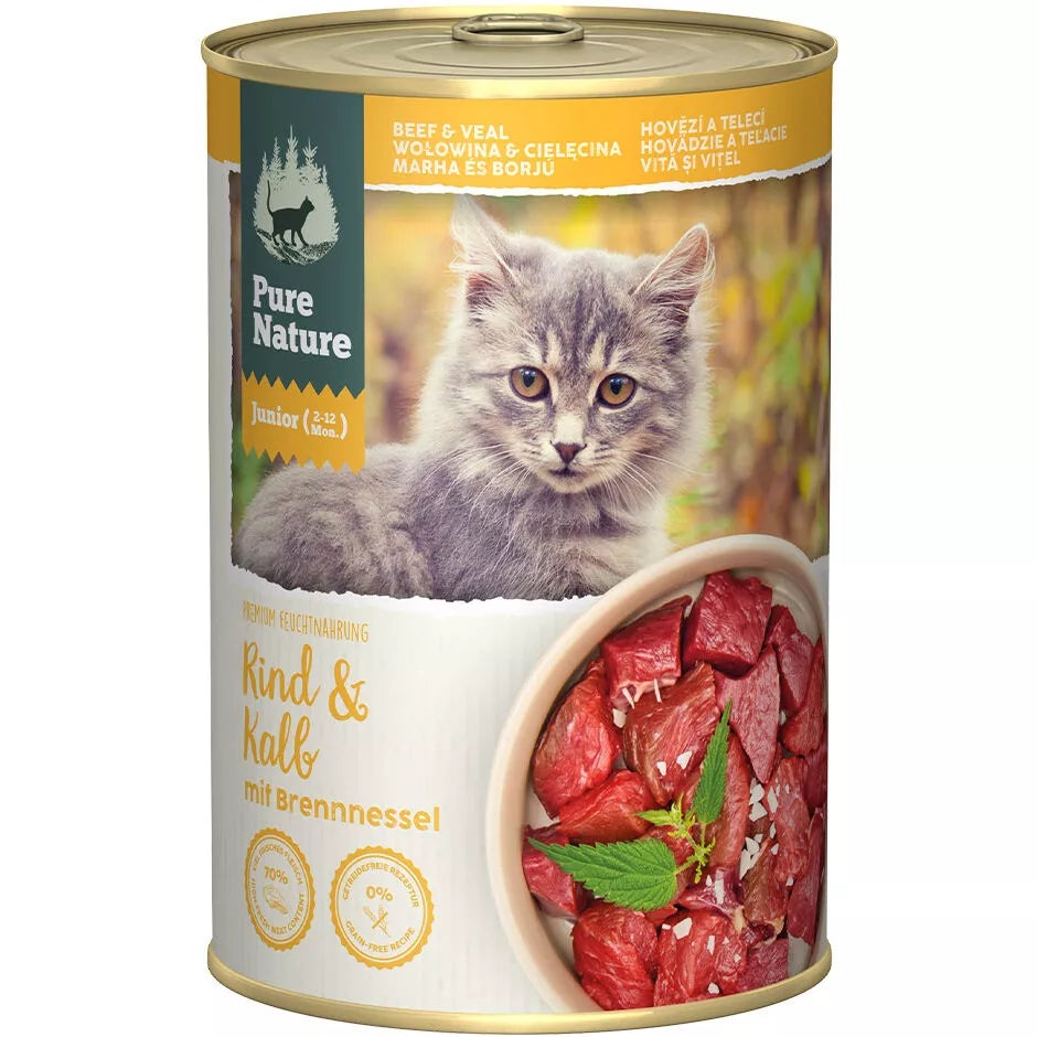 Pure Nature Junior/Kitten Rind & Kalb mit Brennnessel, Nassfutter