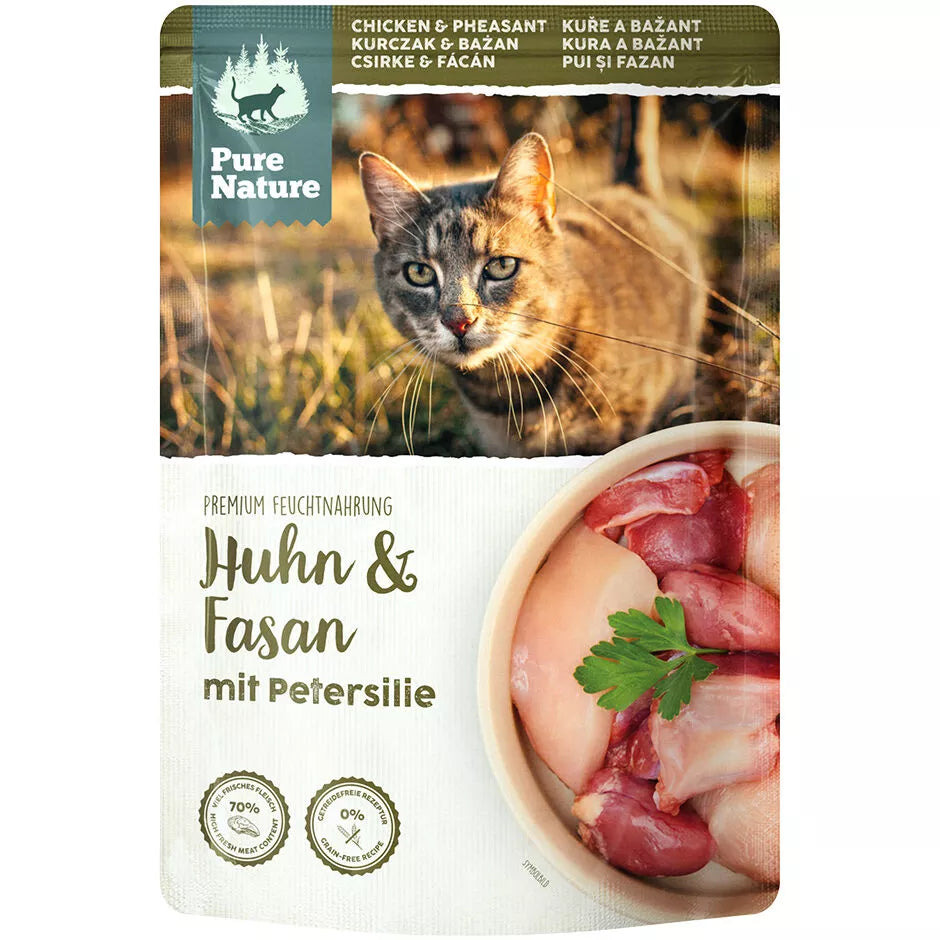 Pure Nature stand-up pouch cat food 70% fresh meat grain-free recipe