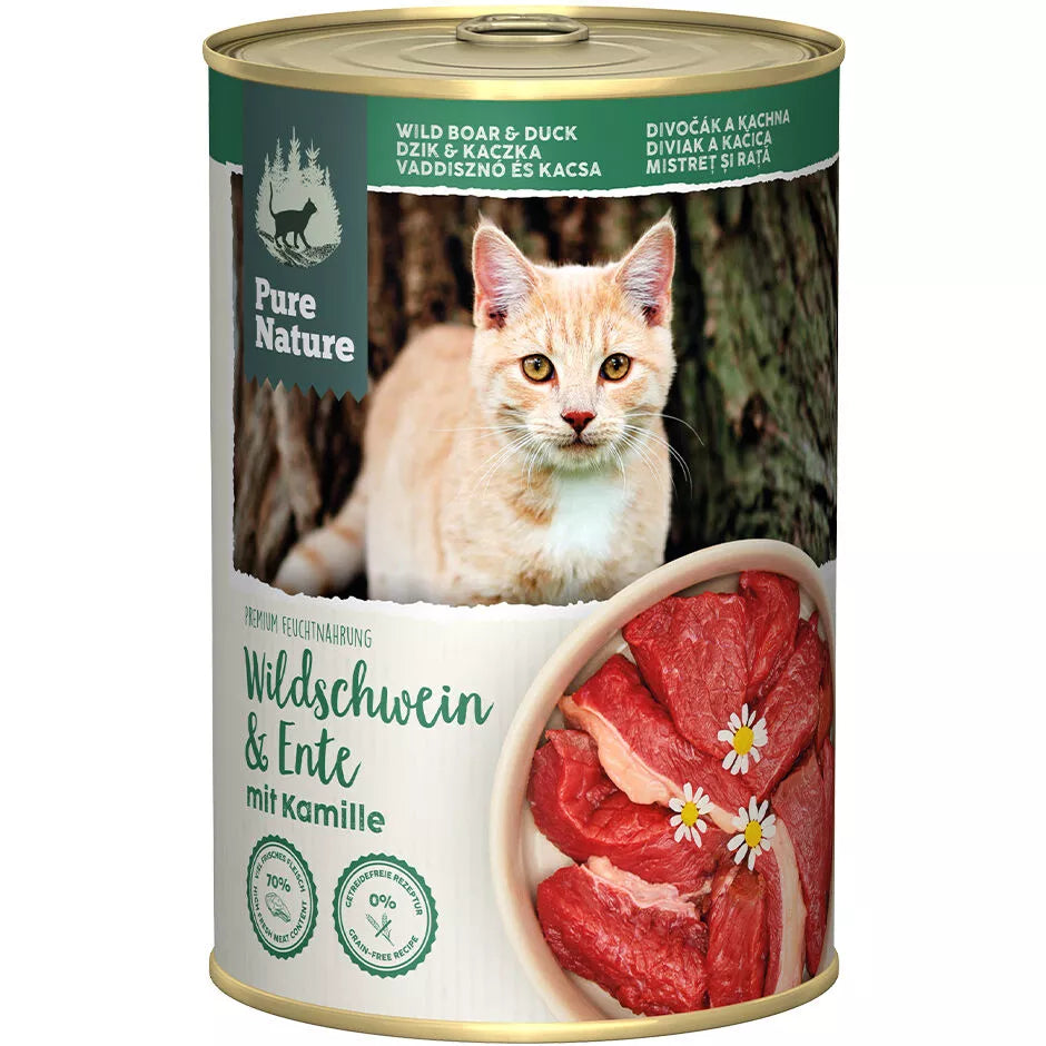 Pure Nature Katze Adult Wildschwein & Ente mit Kamille, Nassfutter