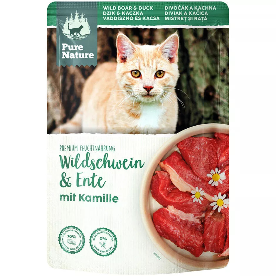 Pure Nature Katze Adult Wildschwein & Ente mit Kamille, Nassfutter