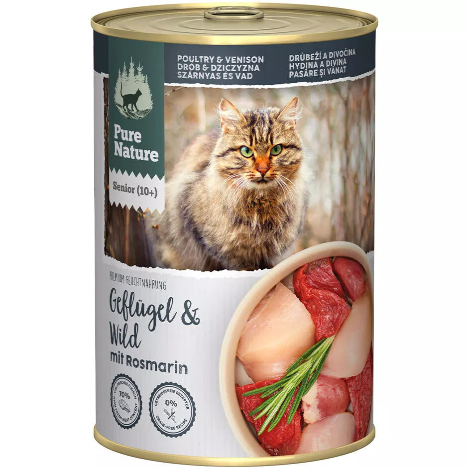 Pure Nature Katze Senior Geflügel & Wild mit Rosmarin, Nassfutter