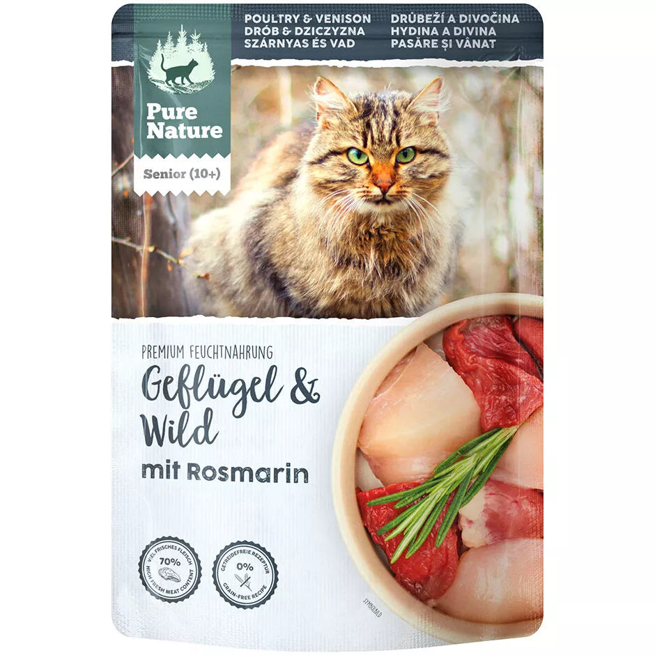 Pure Nature Katze Senior Geflügel & Wild mit Rosmarin, Nassfutter