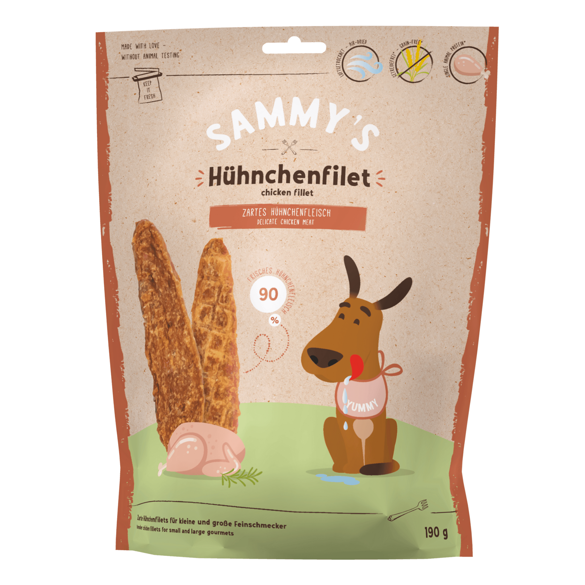 Artikel mit dem Namen Sammy's Hühnchenfilet im Shop von zoo.de , dem Onlineshop für nachhaltiges Hundefutter und Katzenfutter.