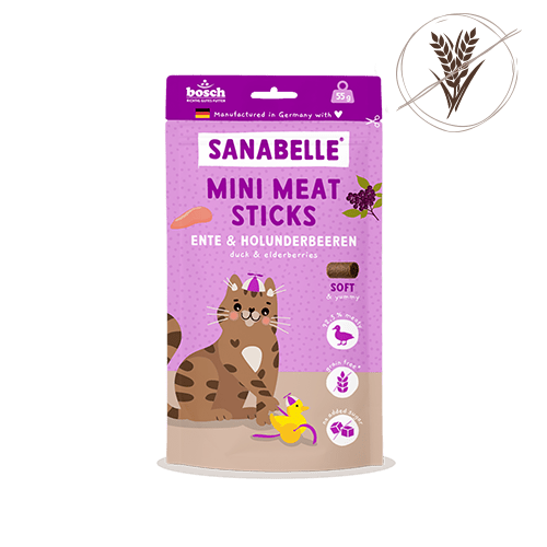 Sanabelle Mini Meat Sticks Ente & Holunderbeeren, Snacks