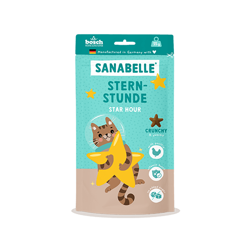 Sanabelle Sternstunde crunchy cat snacks with poultry no added sugar 55g package