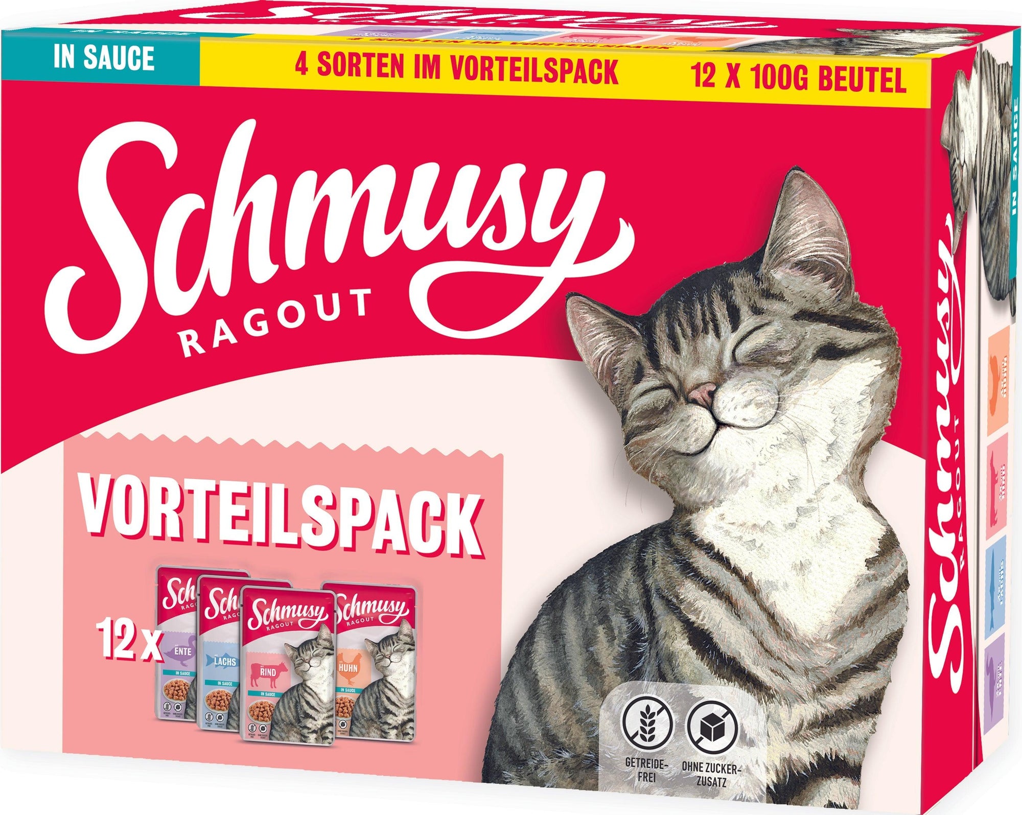 Artikel mit dem Namen Schmusy Ragout in Sauce Vorteilspack im Shop von zoo.de , dem Onlineshop für nachhaltiges Hundefutter und Katzenfutter.